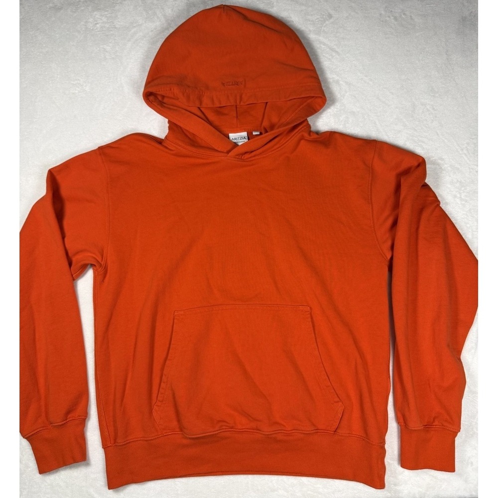 Aritzia Sweatfleece Perfect Hoodie Orange Pullover Sweatshirt Women's Medium